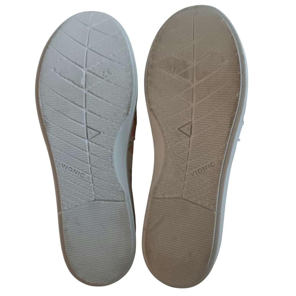 Vionic Beach Malibu Womens 8 Peach Botanical Canvas Slip On Sneakers Vegan Comfy - Picture 7 of 12